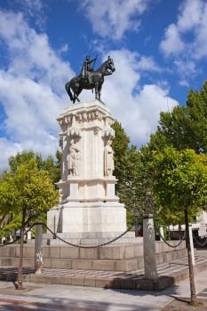 Monument to King Saint Ferdinand at New Square (Spanish: Plaza Nueva) in Seville, Spain.