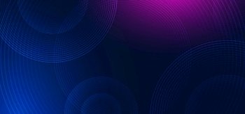 Abstract technology futuristic line blue light circles background with copy space for text. Vector illustration 