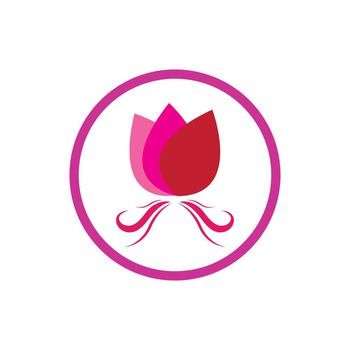 lotus flowers logo vector illustration design Template 