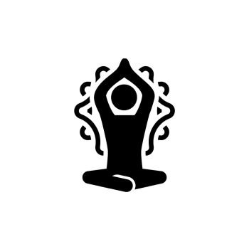Yoga Meditation and Zen Icon. Flat Design Yoga Poses with Mandala Ornament in Back. Isolated Illustration.. Yoga Meditation and Zen Icon. Flat Design Isolated Illustration.
