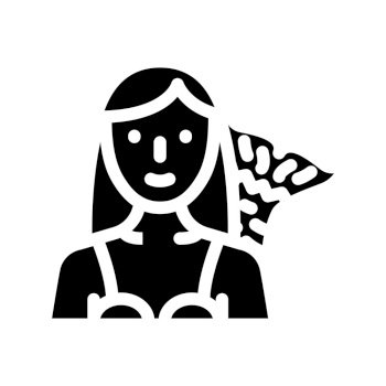 mermaid fantasy character glyph icon vector. mermaid fantasy character sign. isolated contour symbol black illustration. mermaid fantasy character glyph icon vector illustration