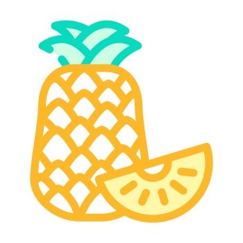 pineapple fruit color icon vector. pineapple fruit sign. isolated symbol illustration. pineapple fruit color icon vector illustration