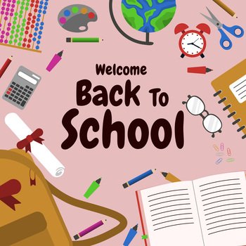 Welcome Back To School Element Study Education Concept Vector Background