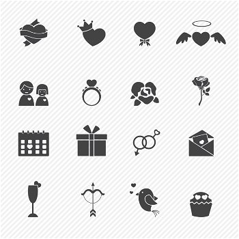 Illustration of valentine day love icons
