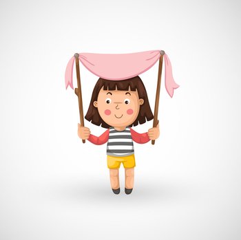 Illustration of isolated a girl