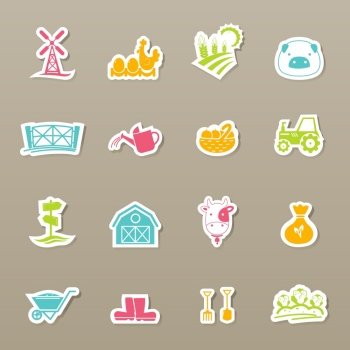 illustration of farm Icons set vector