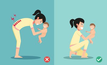 Best and worst positions for holding little baby illustration, vector