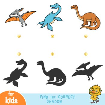 Find the correct shadow, education game for children. Set of reptiles