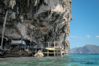 Viking Cave : Swiftlet ’s Nest Concession in Phi Phi Island, Krabi, Thailand.