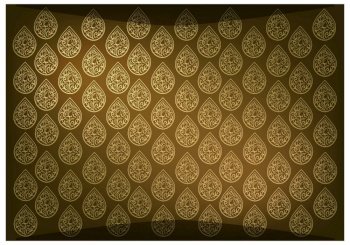 Thai Foral Pattern, Illustration of Beautiful Golden Brown Vintage Texture Wallpaper Background for Add Content or Picture.