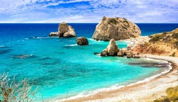 Cyprus island. wonderful sea and beach Petra tou Romiou