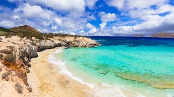 Naxos island with beautiful wild beaches. Cyclades, Greece