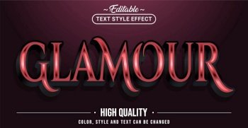 Editable text style effect - Glamour text style theme. Graphic Design Element.