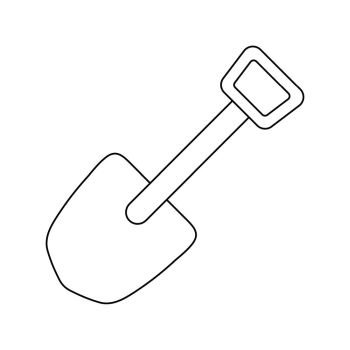 Icon of camping shovel. Thin line design. Vector illustration.