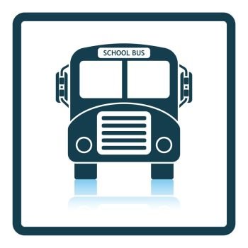 School bus icon. Shadow reflection design. Vector illustration.