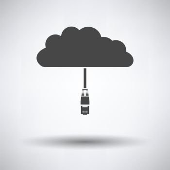 Network Cloud  Icon on gray background, round shadow. Vector illustration.