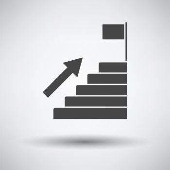 Ladder to Aim Icon on gray background, round shadow. Vector illustration.