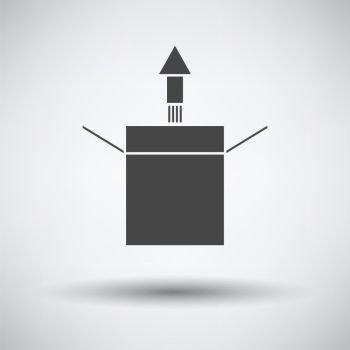 Product Release Icon on gray background, round shadow. Vector illustration.