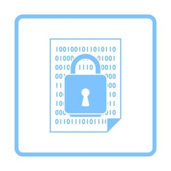 Data Security Icon. Blue Frame Design. Vector Illustration.