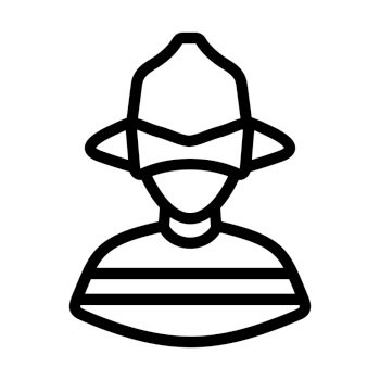 Fireman Icon. Bold outline design with editable stroke width. Vector Illustration.