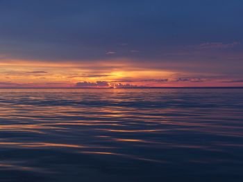 Crimson sunset over the sea Dusk. Twilight over the sea