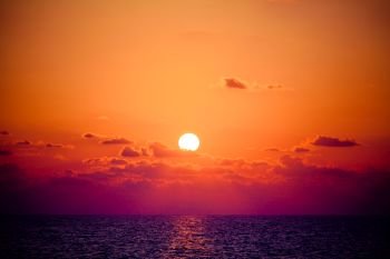 beautiful sky with sea on sunset 