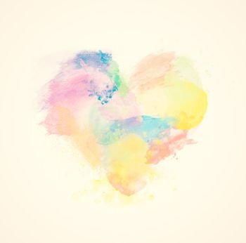 Colorful watercolor heart on canvas. Abstract art. Super high resolution and quality. . Colorful watercolor heart on canvas. Abstract art. 