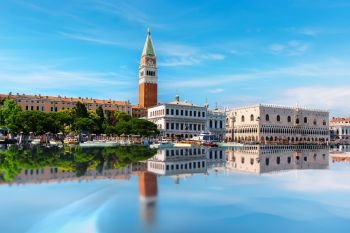 Beautiful San Marco square with its Palace of Doges and Campanile, Venice