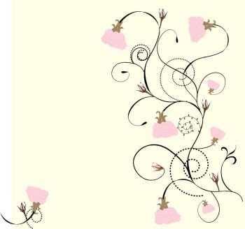 Vector illustration, cute floral background