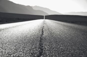 lonely road in death valley national park in california