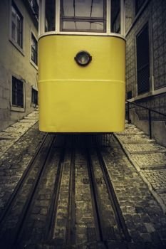 Typical Lisbon tram, old city of Portugal