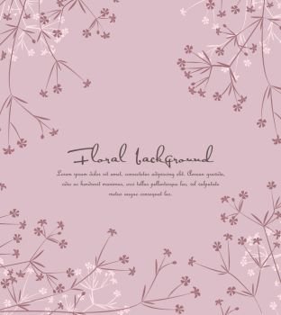 Vector illustration colorful background from silhouettes of flowers. Floral background with space for text. Background from silhouettes of flowers