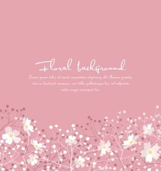 Vector illustration colorful background from silhouettes of flowers. Floral background with space for text. Background from silhouettes of flowers