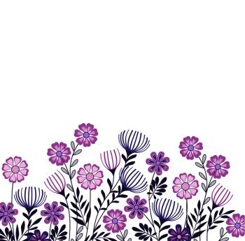Vector illustration of a flowers with leaves. Floral background. Greeting cards. Summer floral decorations