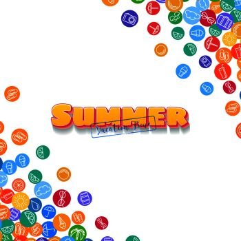 Vacation background with scattered summer flat icons