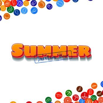 Vacation background with scattered summer flat icons