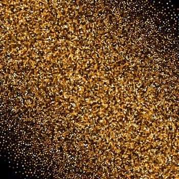 Glitter golden gradient with scattered tinsel and sparkles 