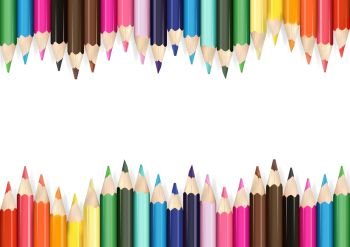 Colorful Pencils on White Background