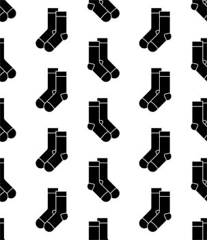 Sock Icon Seamless Pattern, Feet Clothing Icon Vector Art Illustration