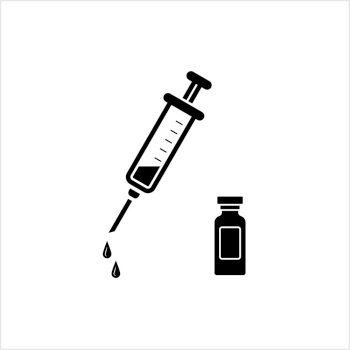 Vaccine Icon, Infectious Disease Preventive Medicine, Immunity Enhancer Liquid Medicine Vector Art Illustration