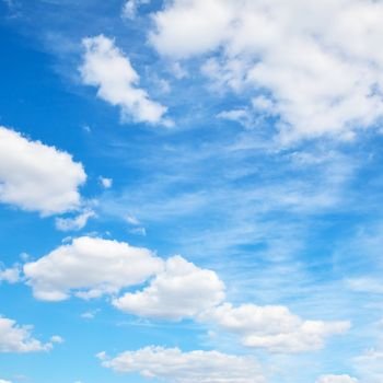 Summer sky with white clouds - background, space for your own text