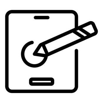Drawing stylus icon outline vector. Digital pen. Tablet pad. Drawing stylus icon outline vector. Digital pen