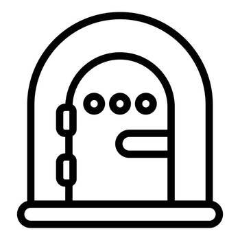 Bomb shelter door icon outline vector. Safety defense. War room. Bomb shelter door icon outline vector. Safety defense