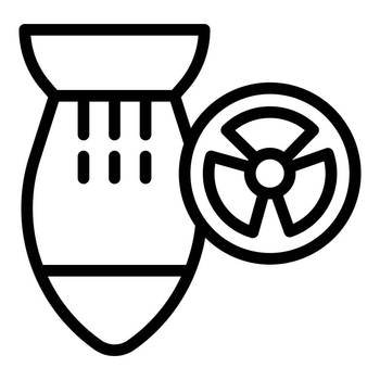 Air nuclear bomb icon outline vector. Shelter bunker. Room home. Air nuclear bomb icon outline vector. Shelter bunker
