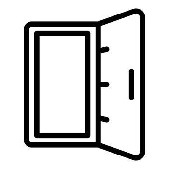 Open bomb shelter door icon outline vector. Room safety. War bunker. Open bomb shelter door icon outline vector. Room safety