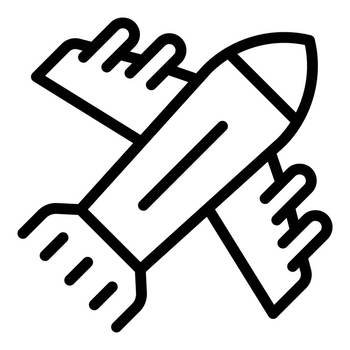 Bomb airplane icon outline vector. Nuclear war. Care defense. Bomb airplane icon outline vector. Nuclear war