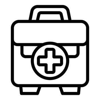First aid box icon outline vector. Social rescue. Social safe. First aid box icon outline vector. Social rescue
