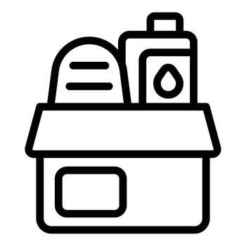 Food box icon outline vector. Room bunker. War danger. Food box icon outline vector. Room bunker