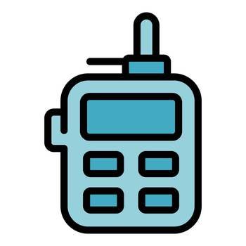 Campsite walkie talkie icon. Outline Campsite walkie talkie vector icon for web design isolated on white background color flat. Campsite walkie talkie icon vector flat