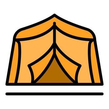 Garden tent icon outline vector. Pavilion marquee. Party outdoor color flat. Garden tent icon vector flat